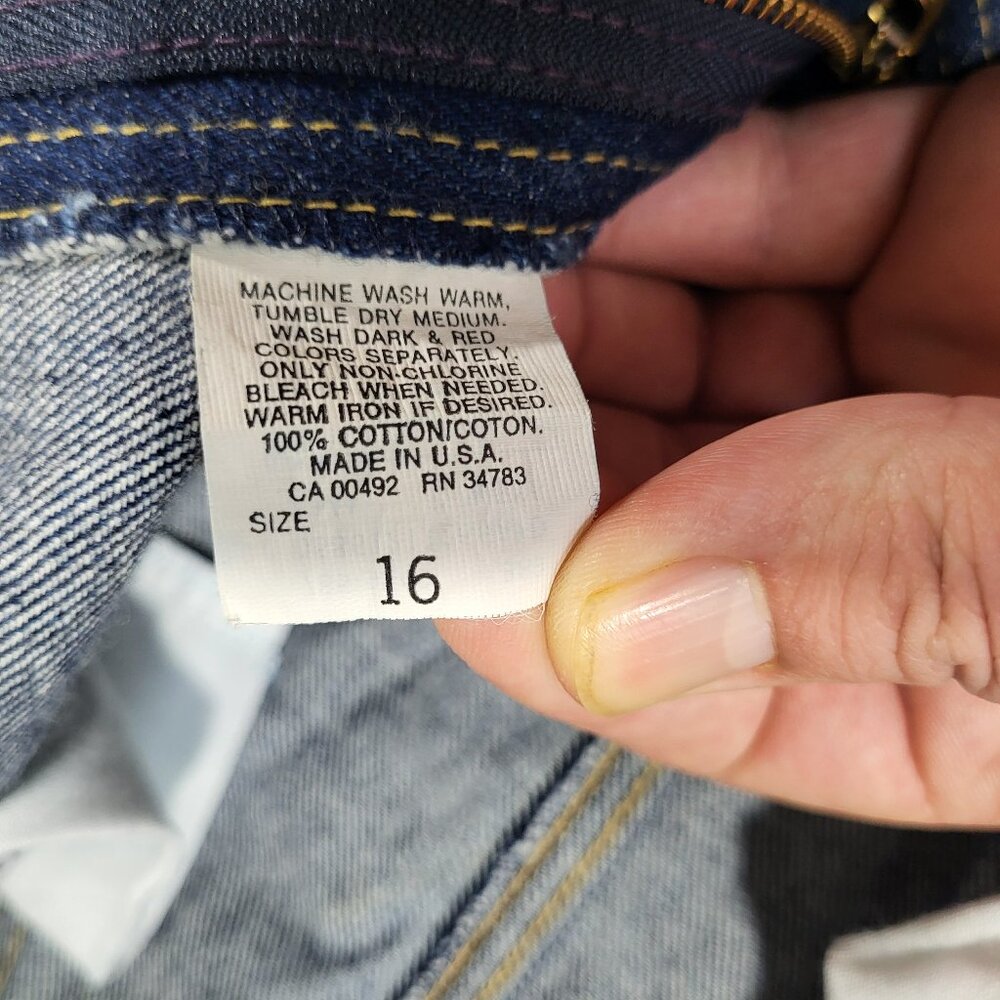 Vintage LL Bean Dark Wash Denim Jean Skirt Made in Maine - USA / Size 16 - Picture 8 of 16